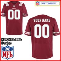San Francisco 49ers Nike Elite Style Team Color Red Jersey (Pick A Name)