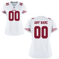 Nike Style Women's San Francisco 49ers Customized Away White Jersey (Any Name Number)