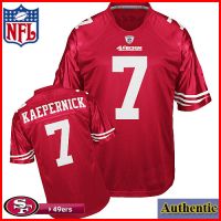 San Francisco 49ers NFL Authentic Red Football Jersey #7 Colin Kaepernick