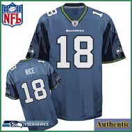 Seattle Seahawks NFL Authentic Blue Football Jersey #18 Sidney Rice