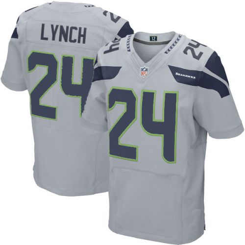 Seattle Seahawks Nike Elite Style Marshawn Lynch  #24 Alternate Gray Jersey