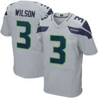 Seattle Seahawks Nike Elite Style Russell Wilson #3 Alternate Gray Jersey