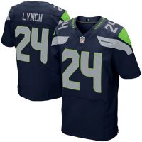 Seattle Seahawks Nike Elite Style Marshawn Lynch  #24 Home Blue Jersey