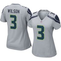 Nike Style Women's Seattle Seahawks Russell Wilson #3 Alt Gray Jersey 