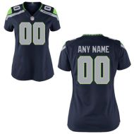 Nike Style Women's Seattle Seahawks Customized Blue Jersey (Any Name Number)