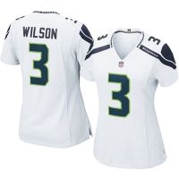 Nike Style Women's Seattle Seahawks Russell Wilson #3  White  Jersey 