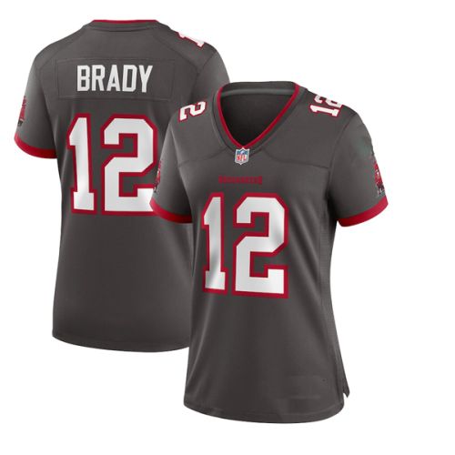 Nike Style Women's Tampa Bay Buccaneers Brady Era Alternate Pewter Jersey Number 12