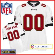 Tampa Bay Buccaneers RBK Style Authentic White Ladies Jersey (Customized or Blank)