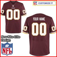 Washington Redskins Nike Elite Style Team Color Red Jersey (Pick A Name)