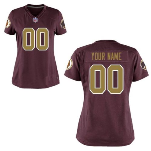 Nike Style Women's Washington Redskins Customized Alternate Throwback Burgundy Jersey (Any Name Number)