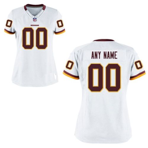 Nike Style Women's Washington Redskins Customized  White  Jersey (Any Name Number)