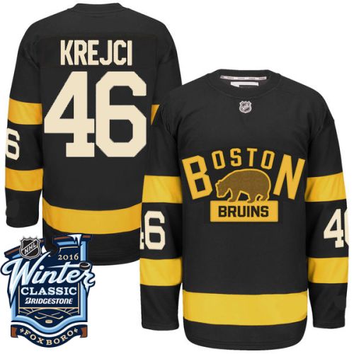 Boston Bruins 2016 Winter Classic Mens Black Jersey  46 David Krejci  