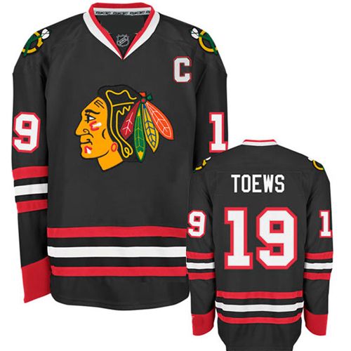 Chicago Blackhawks Authentic Style Black Game Jersey #19 Jonathan Toews