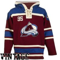 Colorado Avalanche Old Time Garnet Lace Heavyweight Hoodie Hockey Jersey