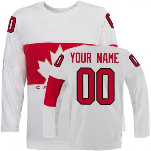 Team Canada 2014 Sochi Winter Olympics White Jersey (Custom or Blank)