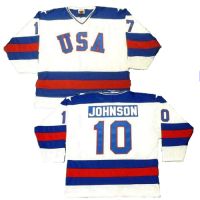 USA Olympic 1980 Miracle on Ice White Mark Johnson Hockey Jersey