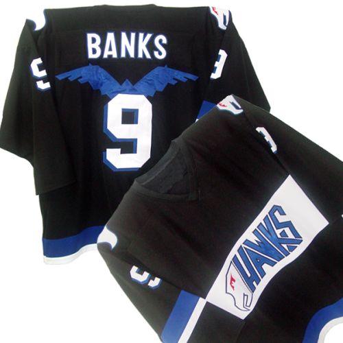 MIGHTY DUCKS MOVIE JERSEY HAWKS ADAM BANKS #9 