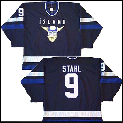 MIGHY DUCKS D2 TEAM ICELAND GUNNER STAHL JERSEY #9