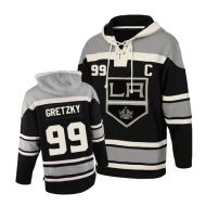 Mens LA Kings  99 Gretzky  Black Lace Heavyweight Hoodie Hockey Jersey