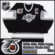 Wayne Gretzky 99 LA Kings Authentic Style Black Game 25th & 75th Ann Jersey