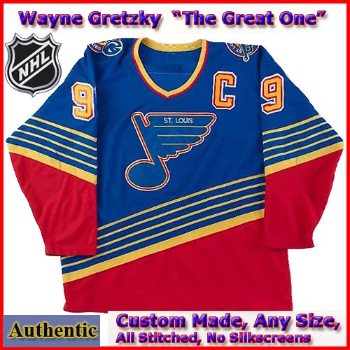 Wayne Gretzky 99 St Louis Blues Authentic Style Blue Hockey Jersey