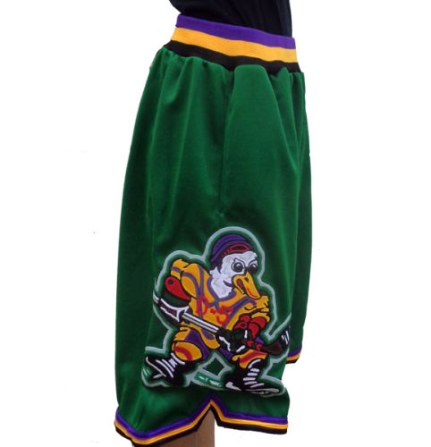 MIGHTY DUCKS MOVIE GREEN  BASKETBALL SHORTS