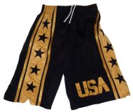 TEAM USA MEN STAR BLACK w/ GOLD CUSTOM BASKETBALL SHORTS